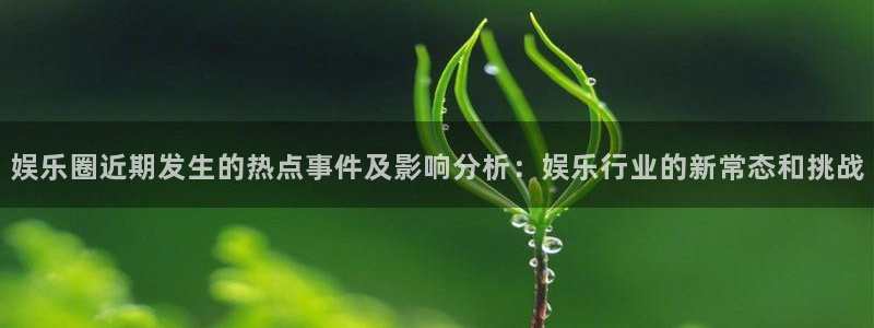 娱乐圈近期发生的热点事件及影响分析：娱乐行业的新常态和挑战